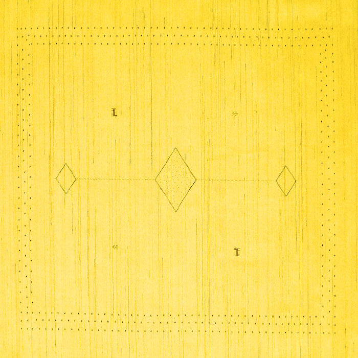 Square Solid Yellow Modern Rug, con2401yw