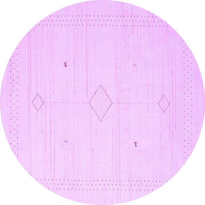 Round Solid Purple Modern Rug, con2401pur