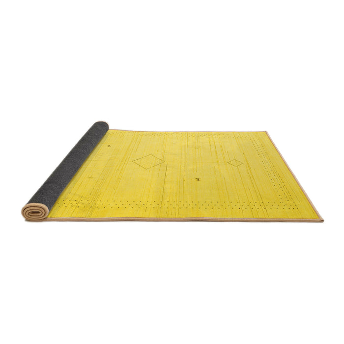 Sideview of Solid Yellow Modern Rug, con2401yw