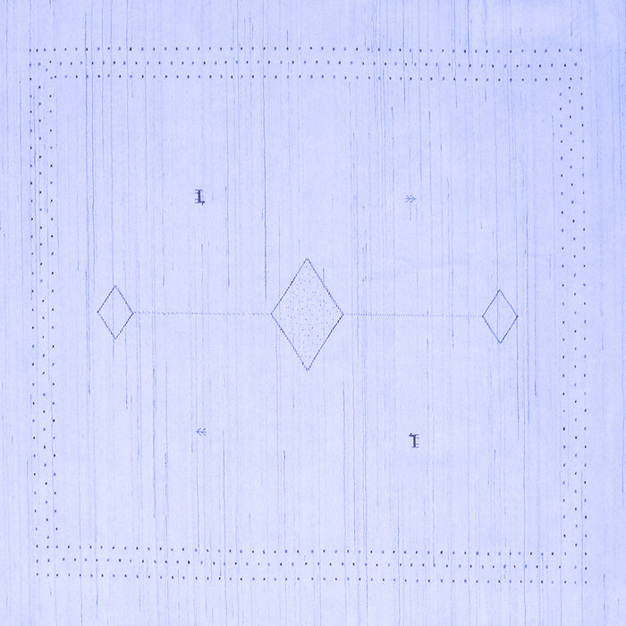 Square Solid Blue Modern Rug, con2401blu