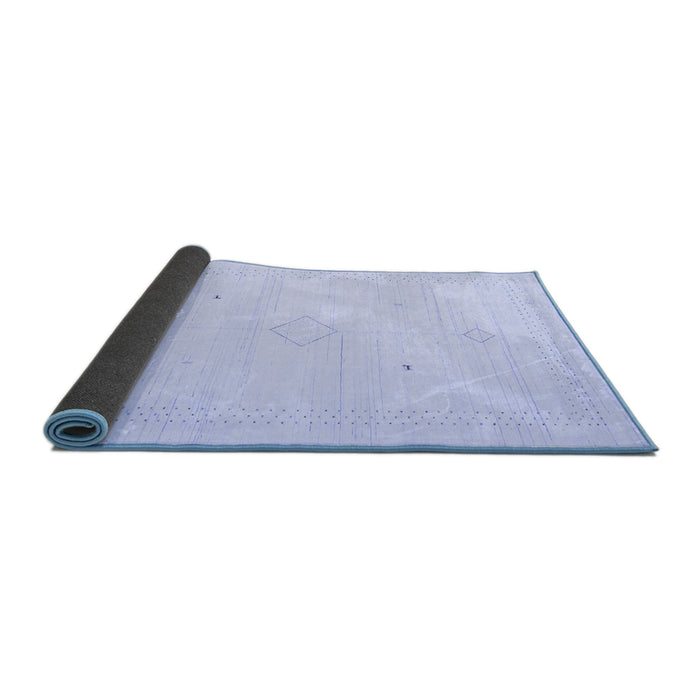 Sideview of Solid Blue Modern Rug, con2401blu