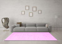 Machine Washable Solid Pink Modern Rug, wshcon2401pnk