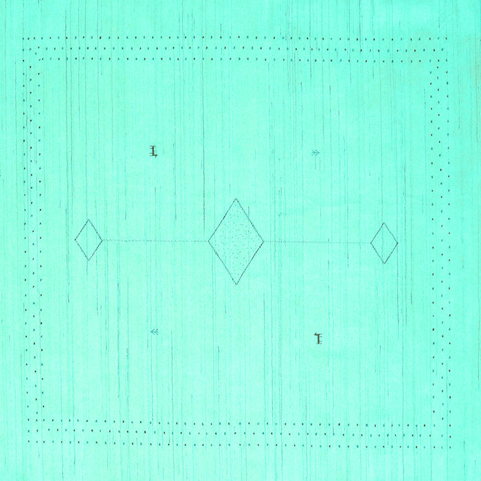 Square Solid Turquoise Modern Rug, con2401turq