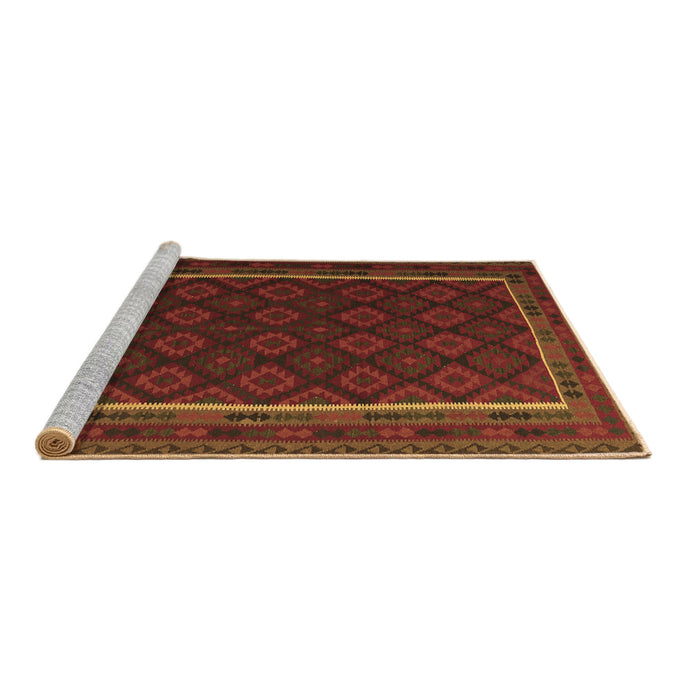 Sideview of Machine Washable Oriental Brown Traditional Rug, wshcon2402brn