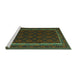 Sideview of Machine Washable Oriental Turquoise Traditional Area Rugs, wshcon2402turq