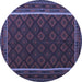 Round Oriental Blue Traditional Rug, con2402blu