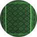 Round Oriental Emerald Green Traditional Rug, con2402emgrn