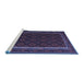 Sideview of Machine Washable Oriental Blue Traditional Rug, wshcon2402blu