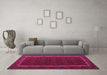 Machine Washable Oriental Pink Traditional Rug in a Living Room, wshcon2402pnk