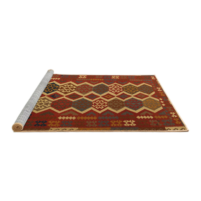 Serging Thickness of Machine Washable Contemporary Sedona Brown Rug, wshcon2403