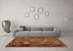 Machine Washable Oriental Brown Traditional Rug in a Living Room,, wshcon2403brn