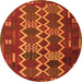 Square Oriental Orange Traditional Rug, con2403org