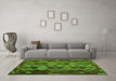 Machine Washable Oriental Green Traditional Area Rugs in a Living Room,, wshcon2403grn