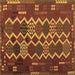 Square Machine Washable Oriental Brown Traditional Rug, wshcon2403brn