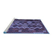 Sideview of Machine Washable Oriental Blue Traditional Rug, wshcon2403blu