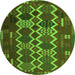 Square Oriental Green Traditional Rug, con2403grn