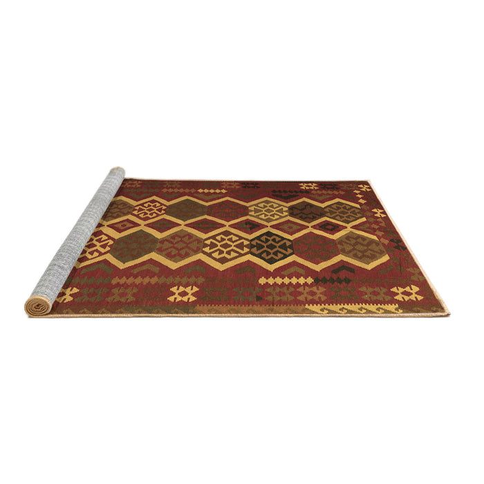 Sideview of Machine Washable Oriental Brown Traditional Rug, wshcon2403brn