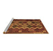 Sideview of Machine Washable Oriental Brown Traditional Rug, wshcon2403brn