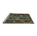 Sideview of Machine Washable Oriental Light Blue Traditional Rug, wshcon2403lblu