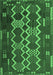 Machine Washable Oriental Emerald Green Traditional Area Rugs, wshcon2403emgrn