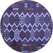 Round Oriental Blue Traditional Rug, con2403blu