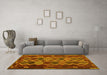 Machine Washable Oriental Yellow Traditional Rug in a Living Room, wshcon2403yw