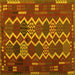 Square Machine Washable Oriental Yellow Traditional Rug, wshcon2403yw