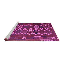 Sideview of Machine Washable Oriental Purple Traditional Area Rugs, wshcon2403pur