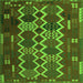 Round Machine Washable Oriental Green Traditional Area Rugs, wshcon2403grn