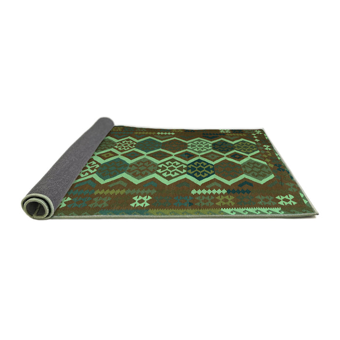 Sideview of Oriental Turquoise Traditional Rug, con2403turq