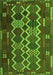 Serging Thickness of Machine Washable Oriental Green Traditional Area Rugs, wshcon2403grn