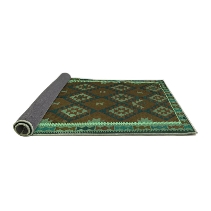 Sideview of Oriental Turquoise Traditional Rug, con2404turq