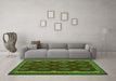 Machine Washable Oriental Green Traditional Area Rugs in a Living Room,, wshcon2404grn