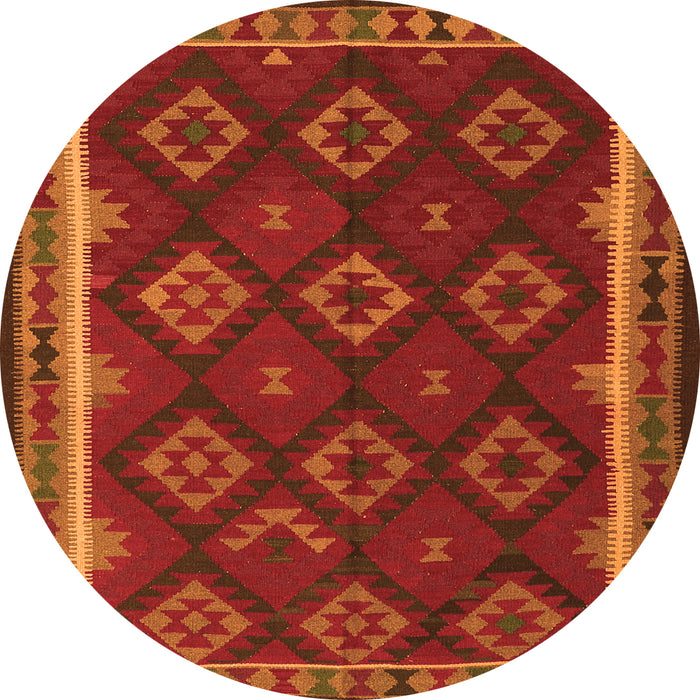 Square Oriental Orange Traditional Rug, con2404org