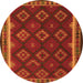 Square Oriental Orange Traditional Rug, con2404org