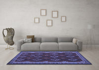 Machine Washable Oriental Blue Traditional Rug, wshcon2404blu