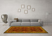 Machine Washable Oriental Yellow Traditional Rug in a Living Room, wshcon2404yw