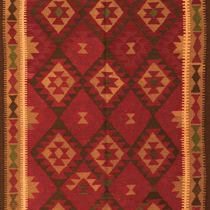 Serging Thickness of Machine Washable Oriental Orange Traditional Area Rugs, wshcon2404org