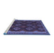 Sideview of Machine Washable Oriental Blue Traditional Rug, wshcon2404blu