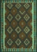 Machine Washable Oriental Turquoise Traditional Area Rugs, wshcon2404turq