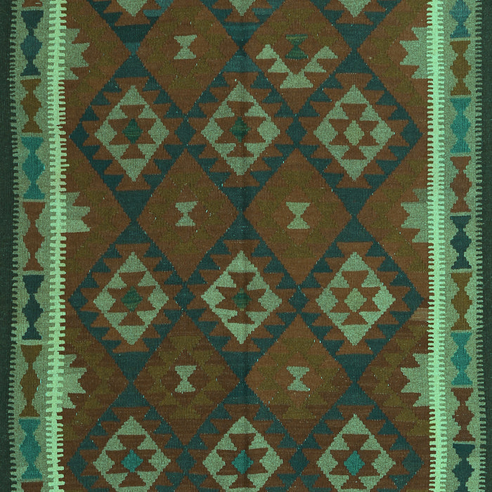 Machine Washable Oriental Turquoise Traditional Area Rugs, wshcon2404turq