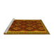 Sideview of Machine Washable Oriental Yellow Traditional Rug, wshcon2404yw