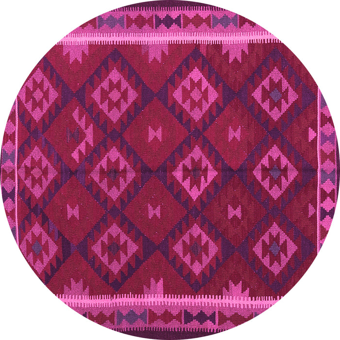 Round Oriental Pink Traditional Rug, con2404pnk