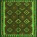 Round Machine Washable Oriental Green Traditional Area Rugs, wshcon2404grn