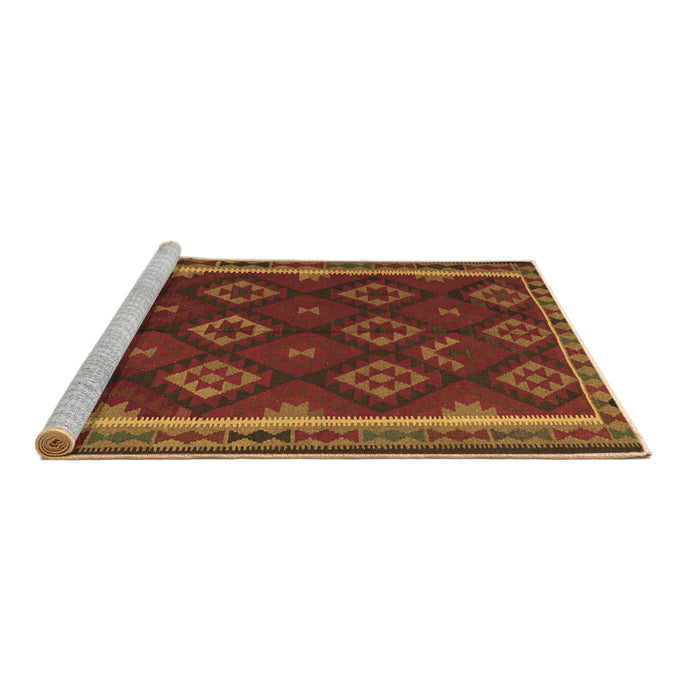 Sideview of Machine Washable Oriental Brown Traditional Rug, wshcon2404brn