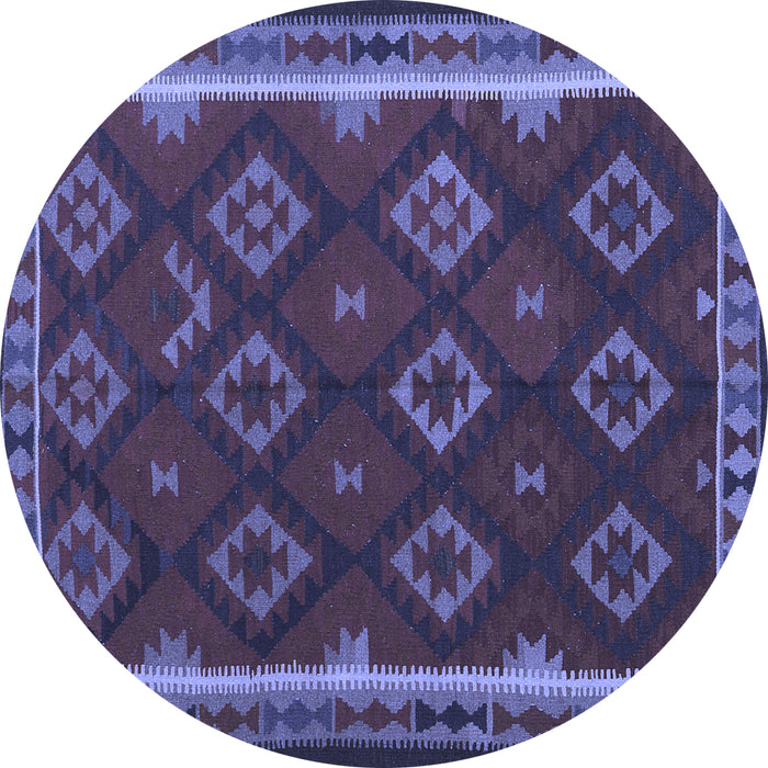 Round Oriental Blue Traditional Rug, con2404blu