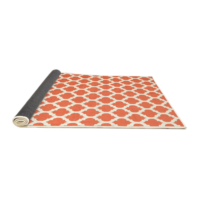 Thickness of Contemporary Deep Peach Orange Trellis Rug, con2405