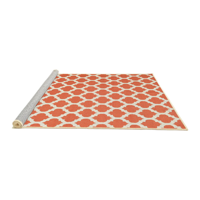 Serging Thickness of Machine Washable Contemporary Deep Peach Orange Rug, wshcon2405