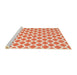 Serging Thickness of Machine Washable Contemporary Deep Peach Orange Rug, wshcon2405