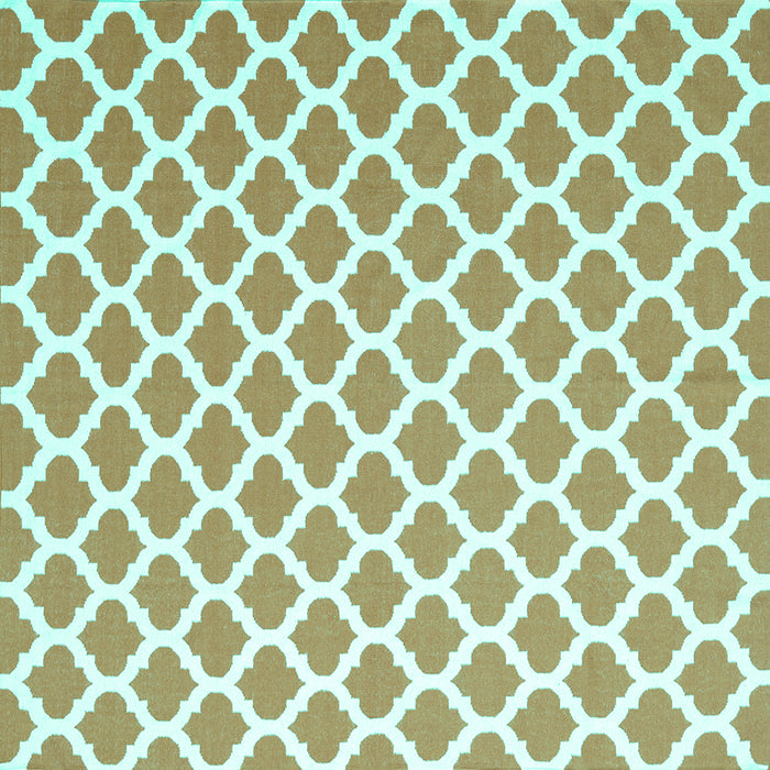 Square Machine Washable Trellis Turquoise Modern Area Rugs, wshcon2405turq